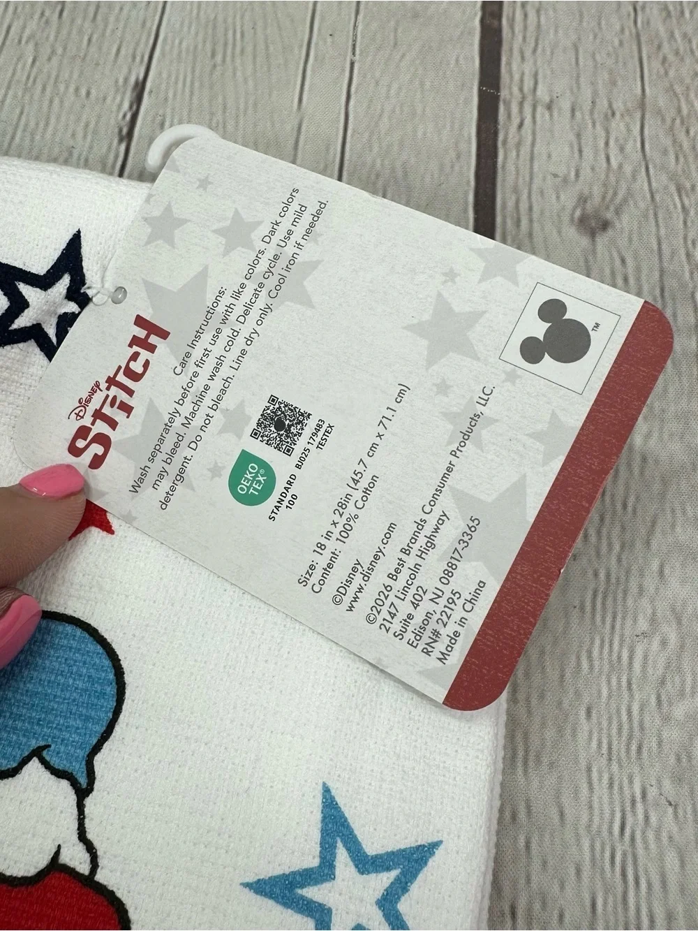 NWT Disney Stitch Kitchen Towel & dish drying mat fandom 4th of July summer USA